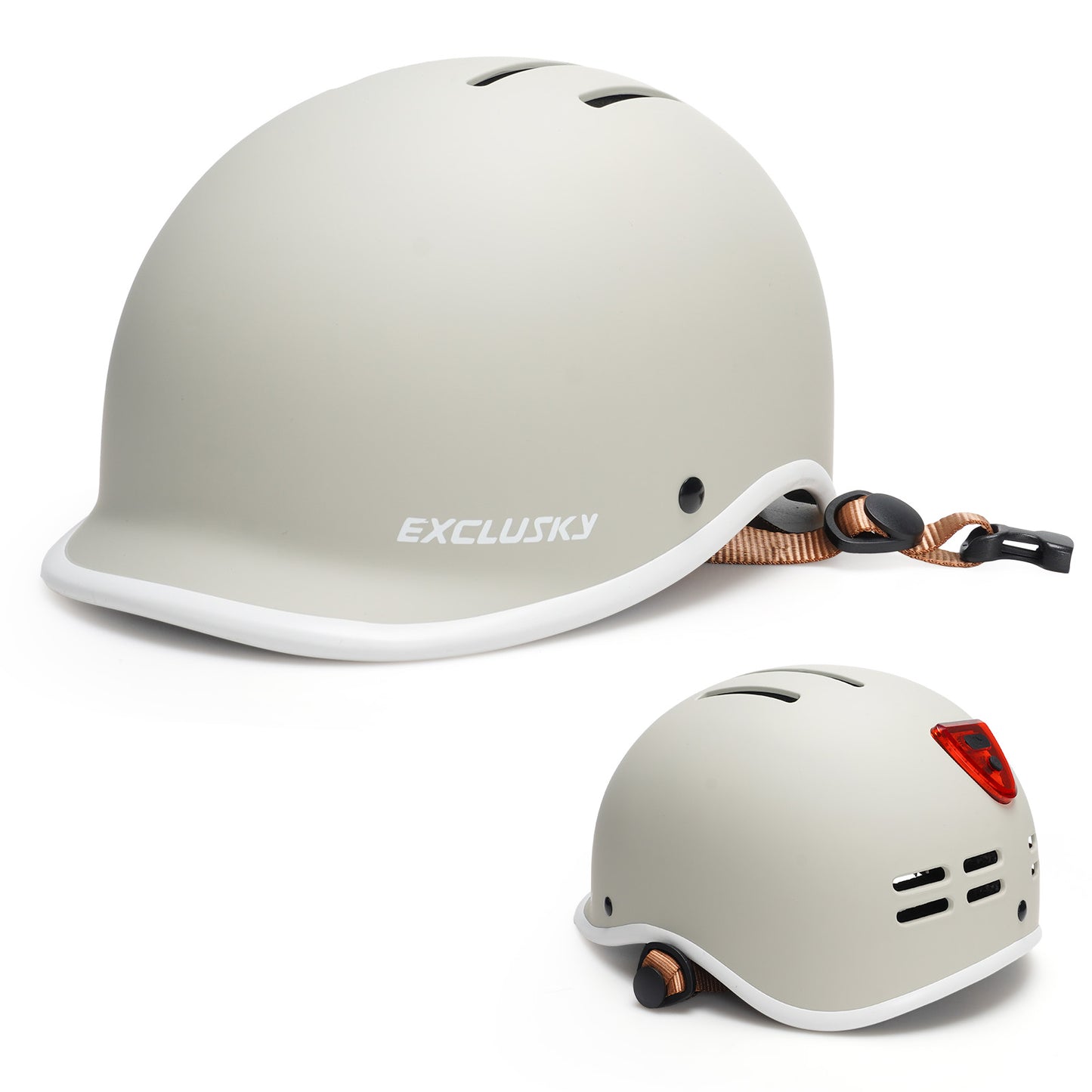 Exclusky Bike Helmet ,Adult Bike Helmet with USB Rechargeable Rear Light