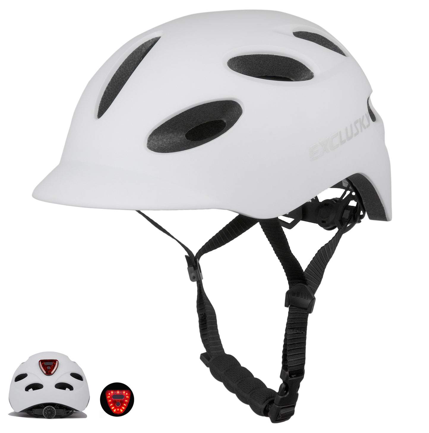 Exclusky Bike Helmet with Rechargeable USB Light